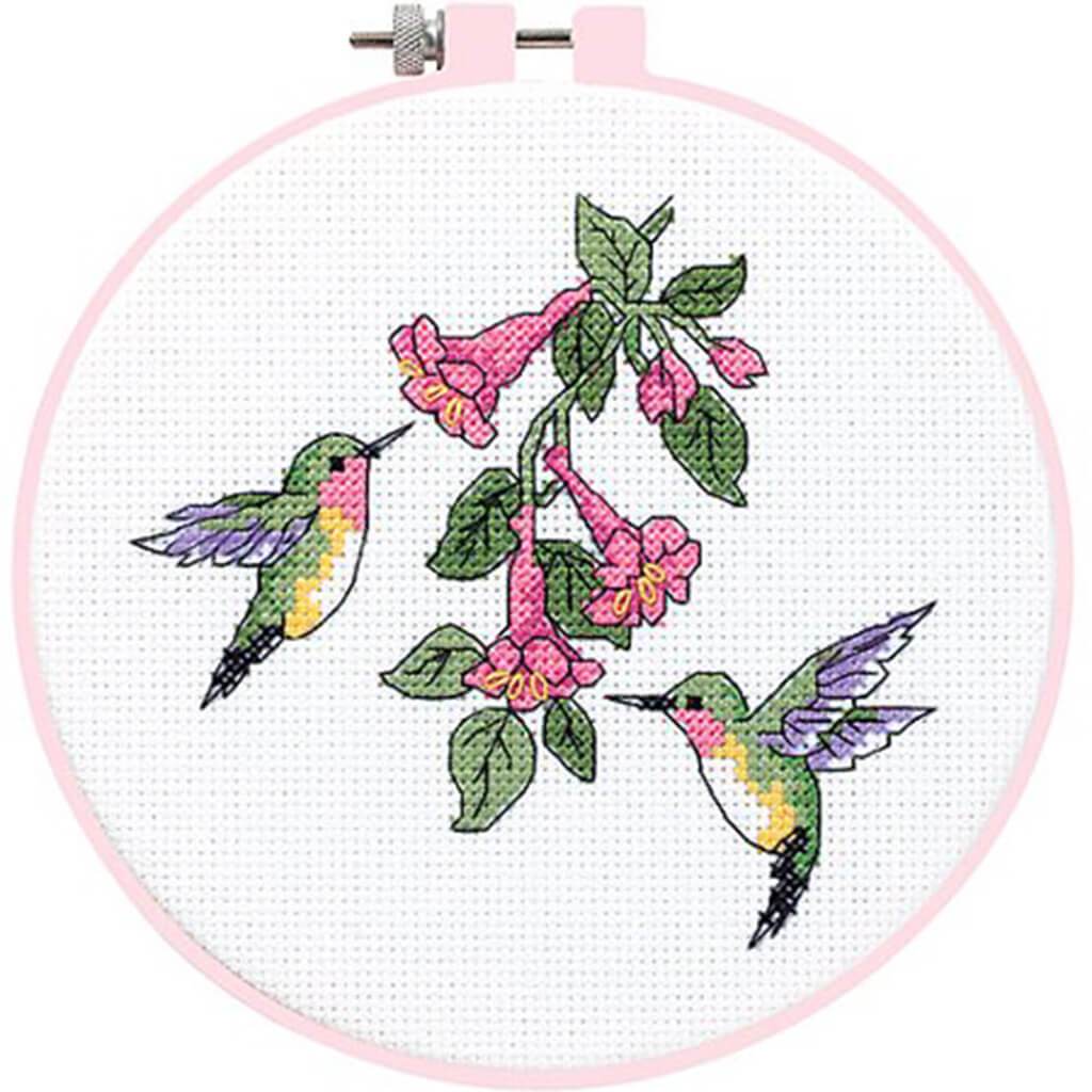 Hummingbird Duo Counted Cross Stitch Kit 6in Round