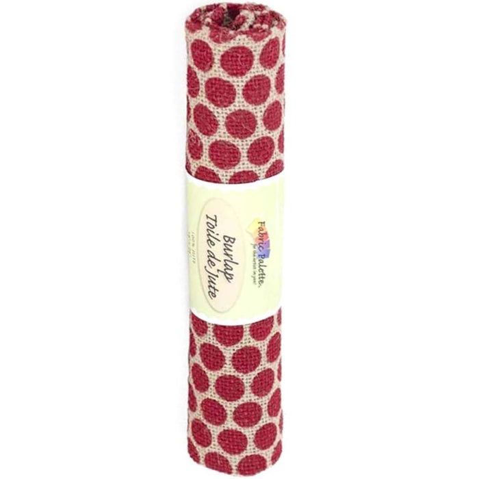 Fabric Palette Printed Burlap 18in x 21in Rolled Dots-Red