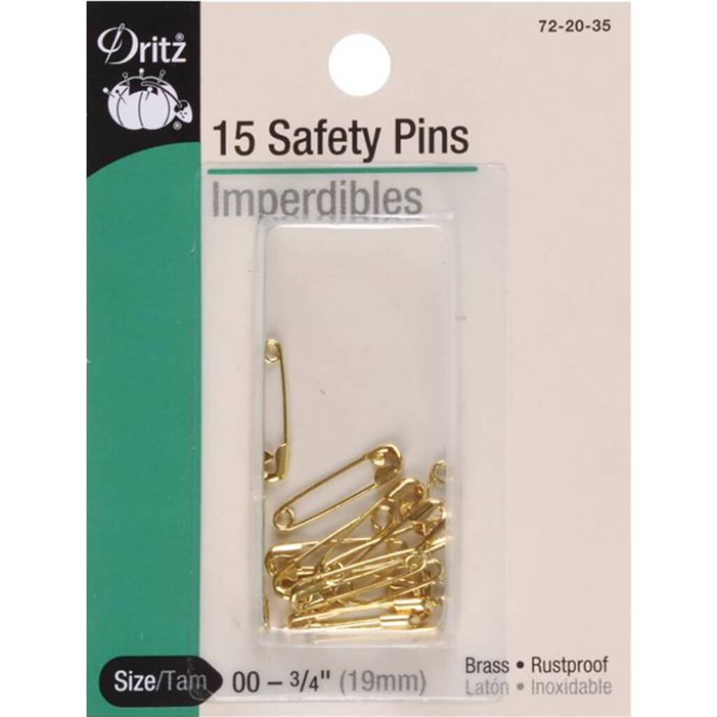 Dritz Safety Pins Brass Size 00