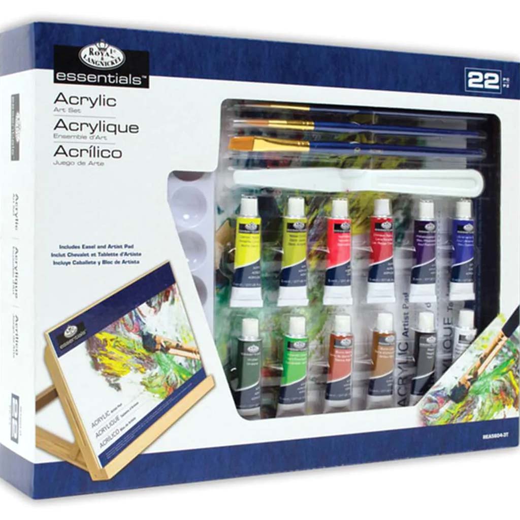 Royal and Langnickel Acrylic Medium Flat Easel Art Set 22pcs