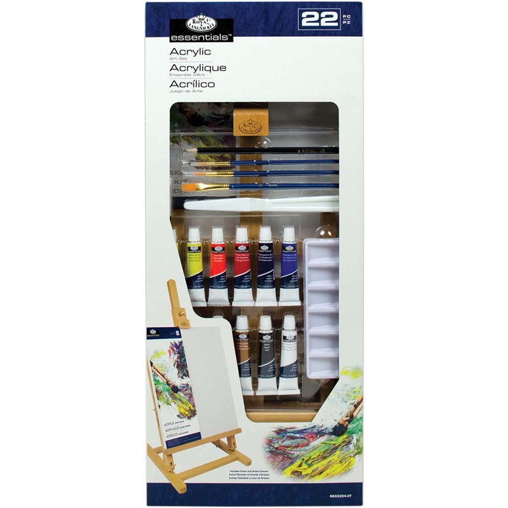 Royal Brush Easel and Artist Canvas Art Set Medium 22pcs