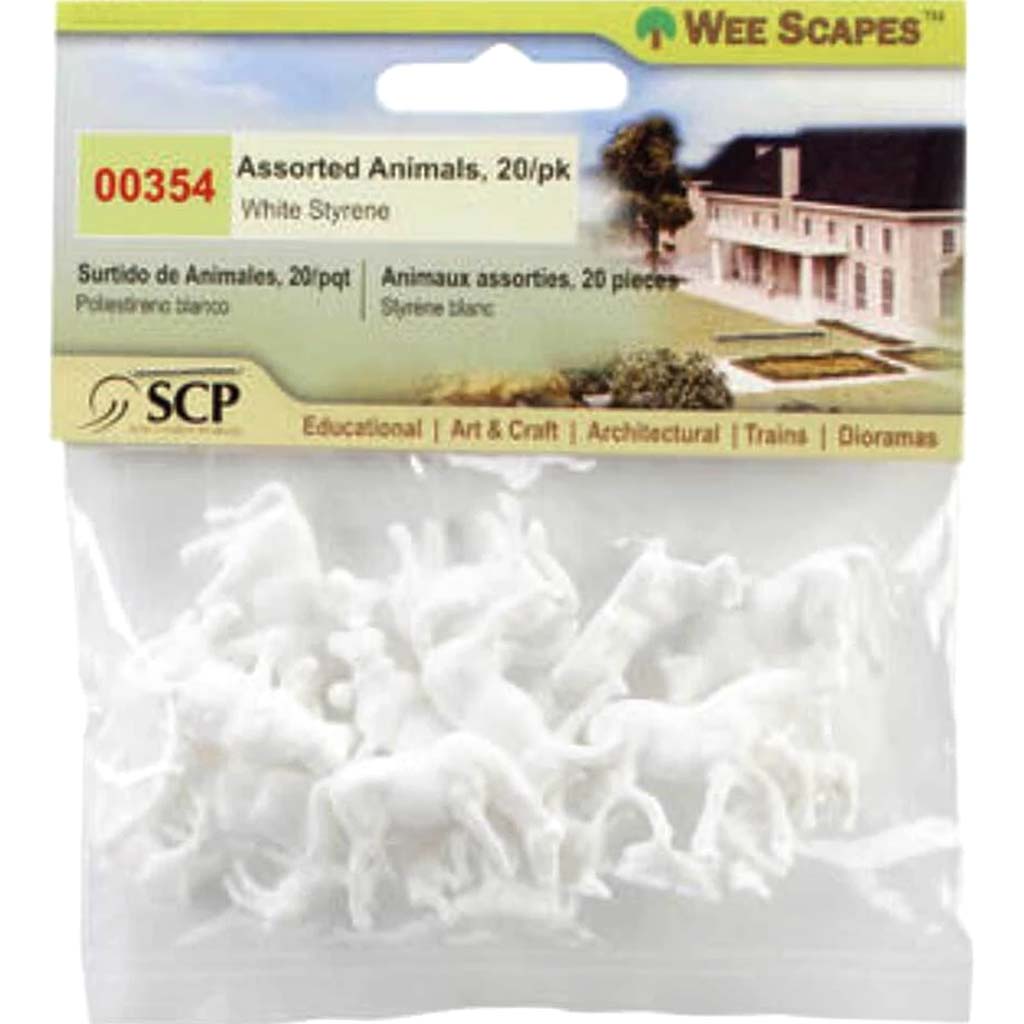 Animal Assorted Styrene White 20pcs