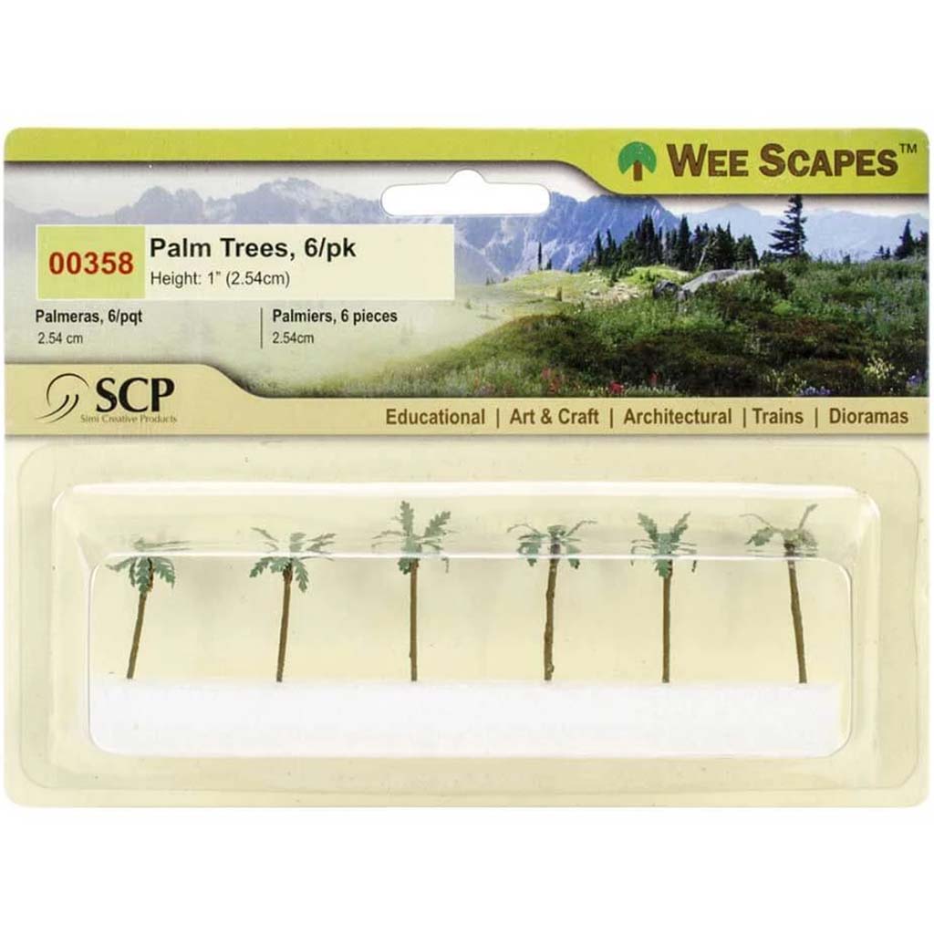 Trees Palm Pack of 6 1in