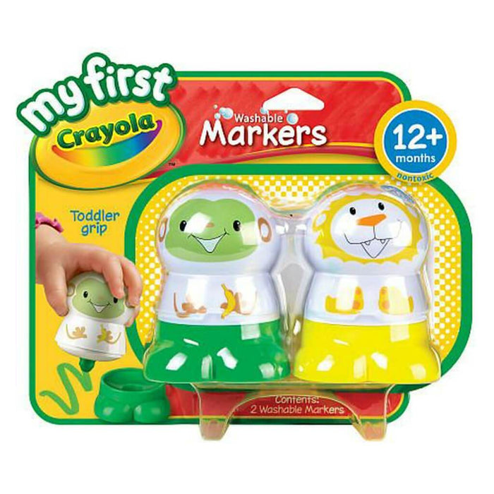 My First Crayola Washable Character Marker 2ct Yellow & Green