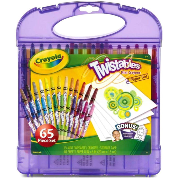Crayola Twistables 65-Piece Colored Crayons and Paper Set