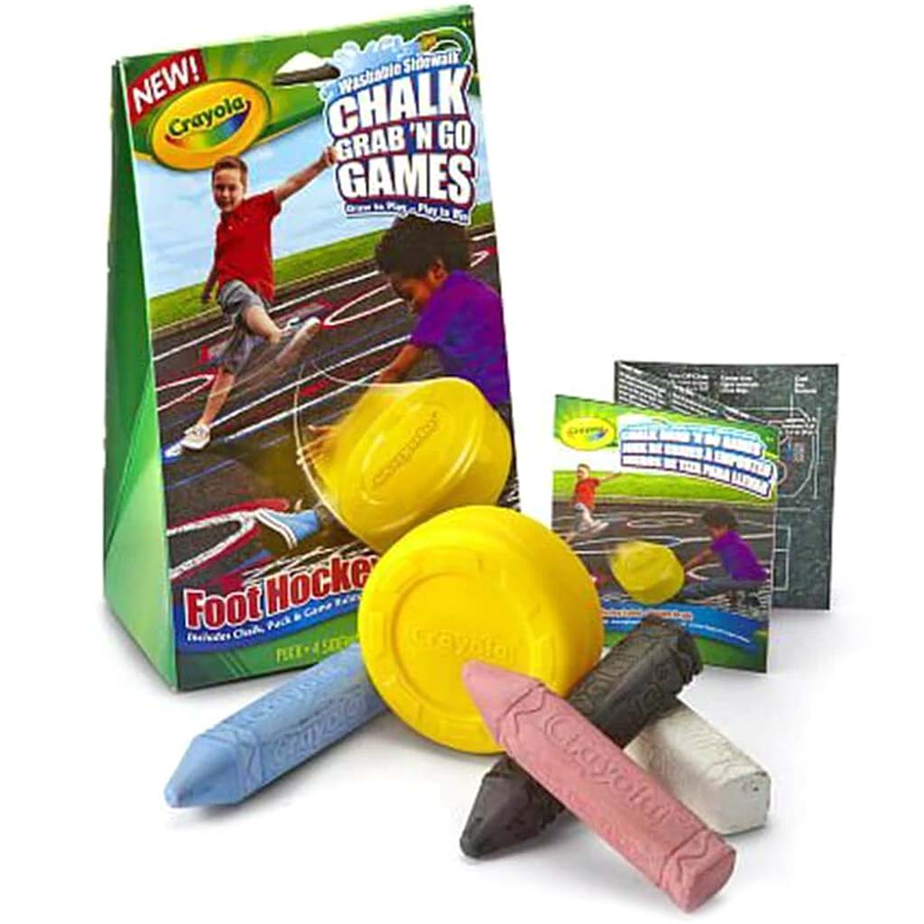 Crayola Kids Washable Chalk Grab N Go Games Foot Hockey