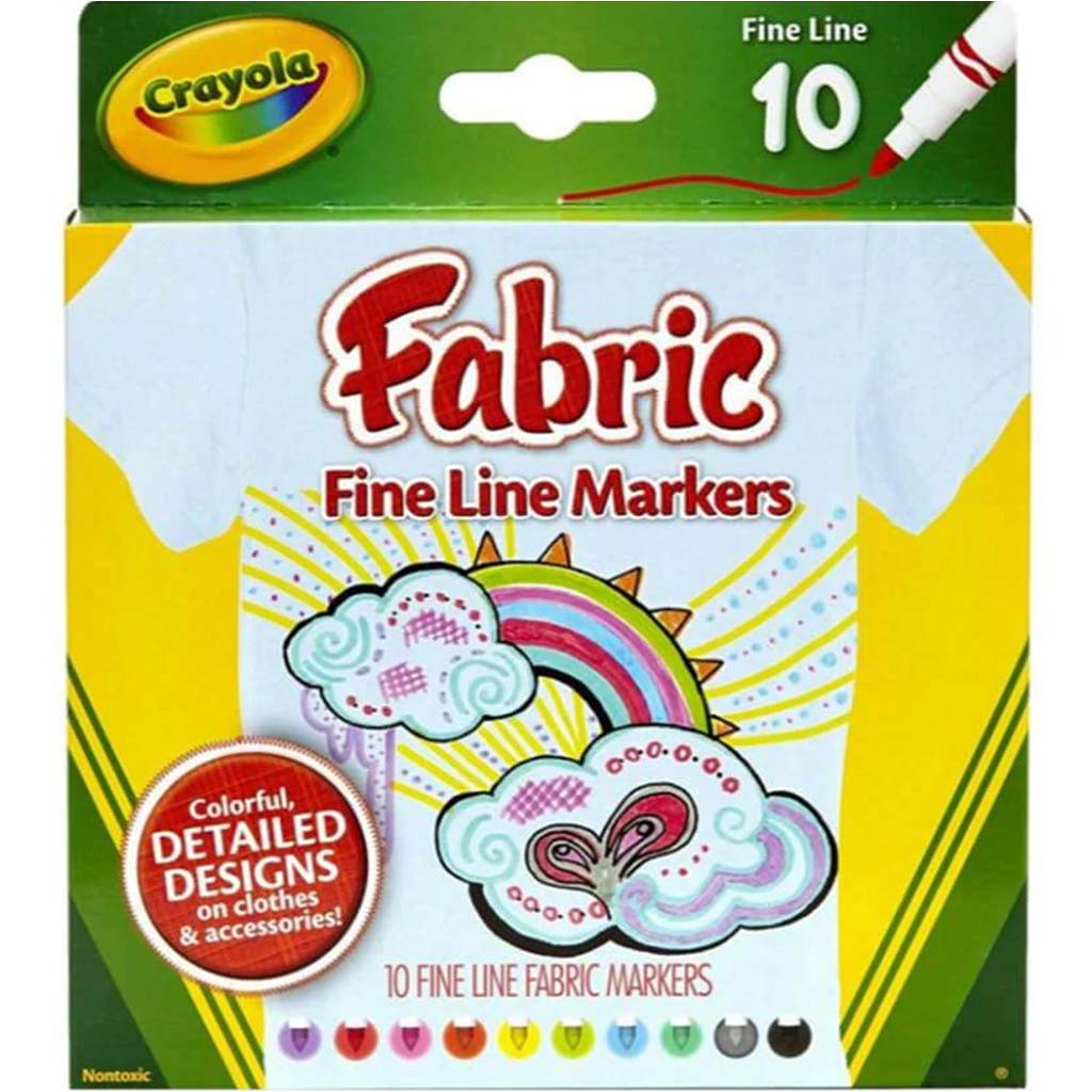 Crayola Fine Line Fabric Markers 10/Pkg