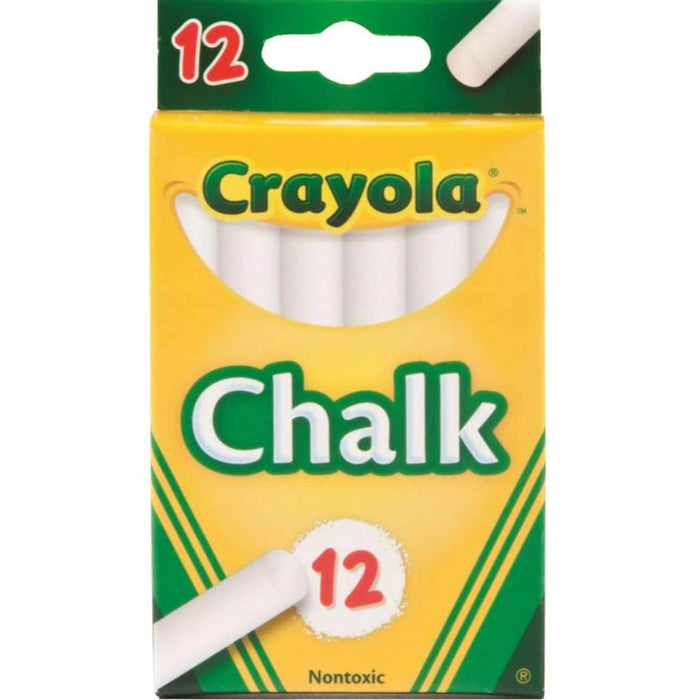 Crayola Chalk For Blackboards And Paper 12 Sticks White