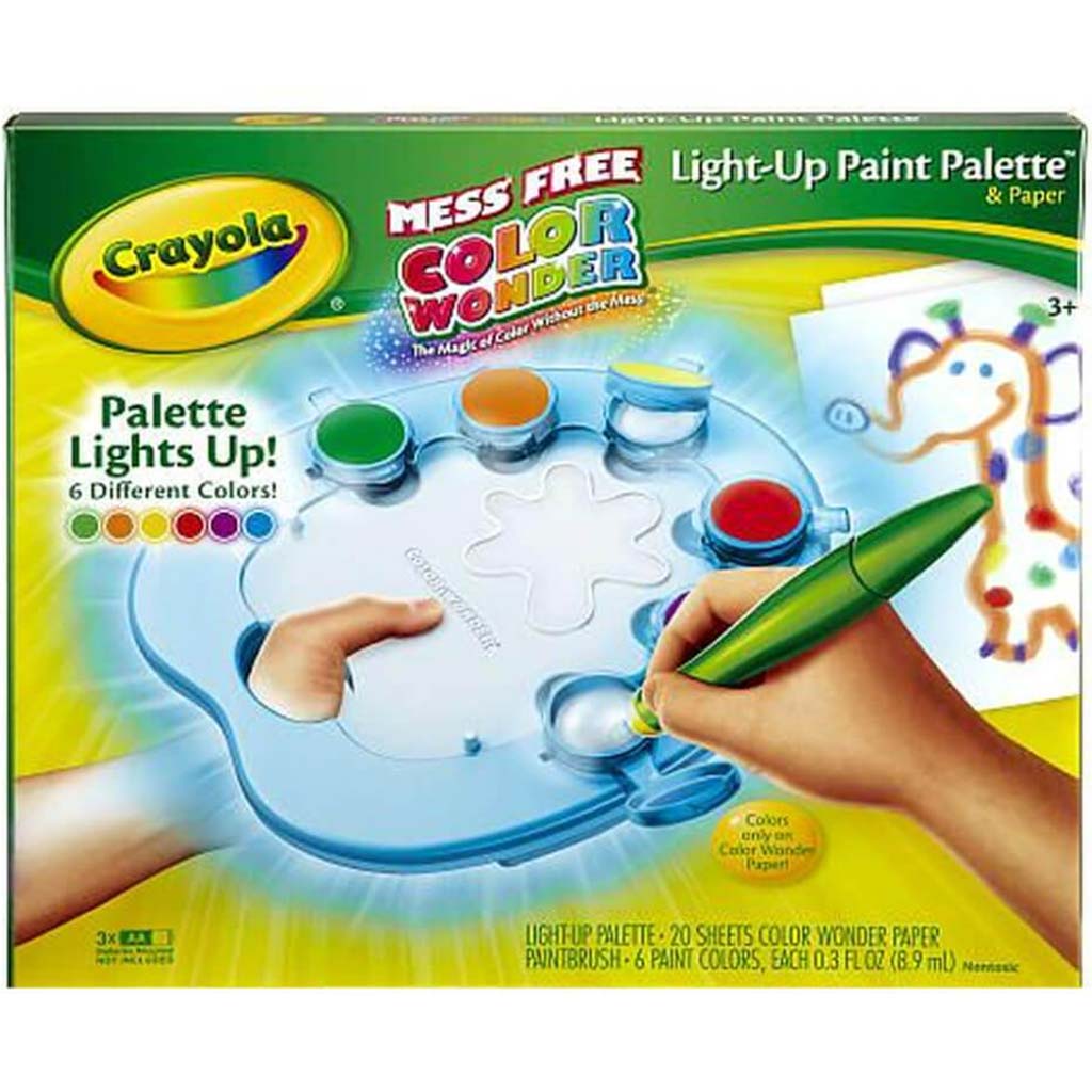 Crayola Color Wonder Light-Up Paint Palette with Glitter Paper