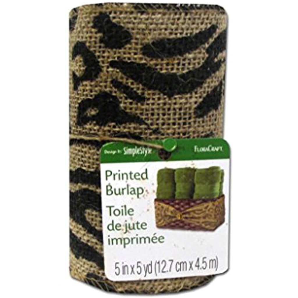 Burlap Animal Print 5inx5yd Black