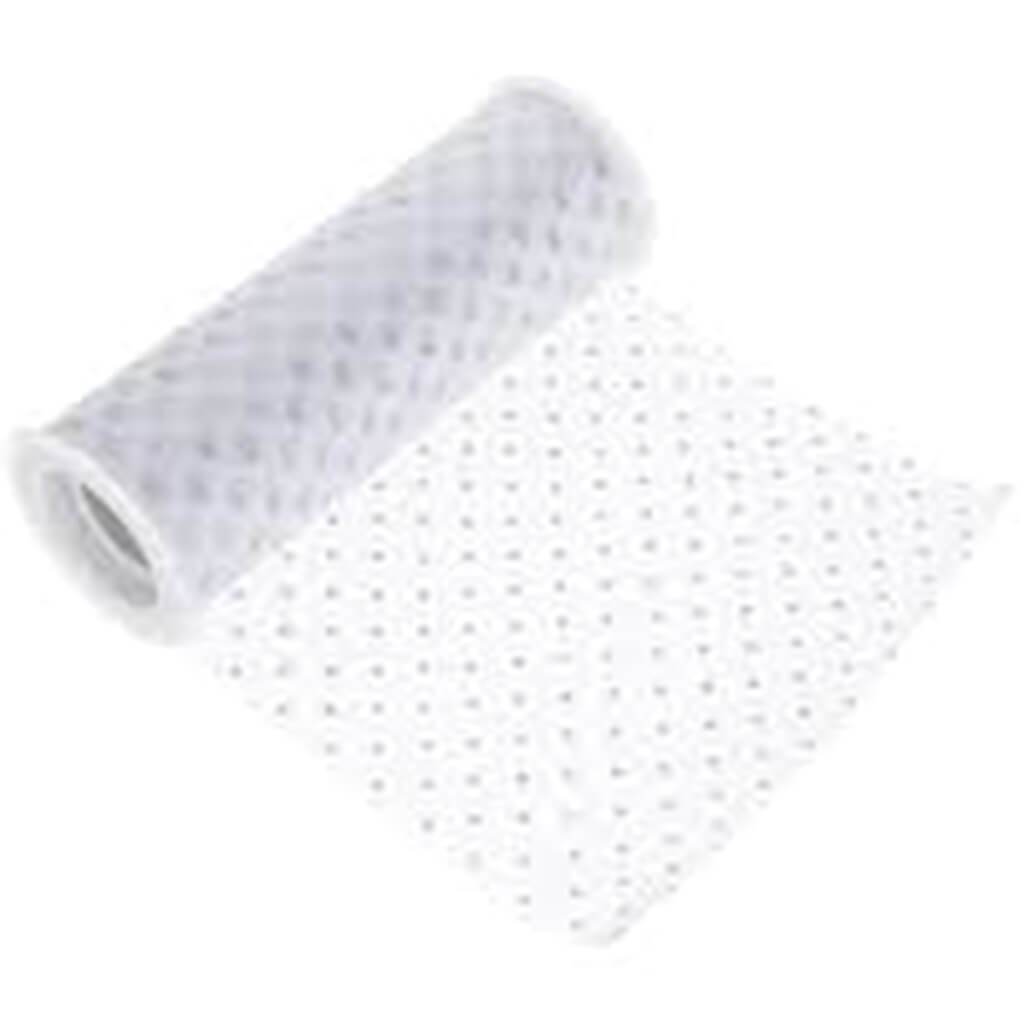 Organza Glittered Dot 6in x 10yd Silver