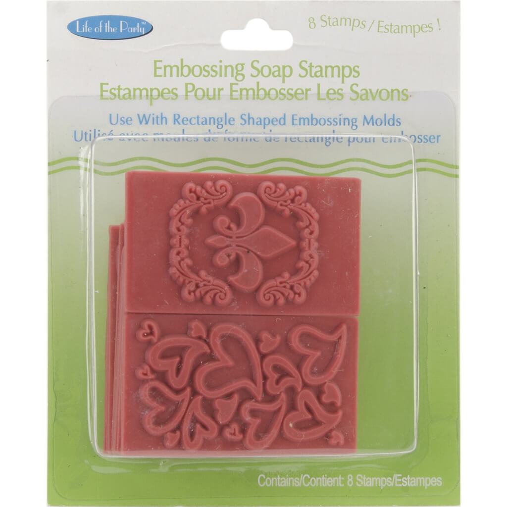 EMBOSSING SOAP STAMPS 8PCS RECTANGLE