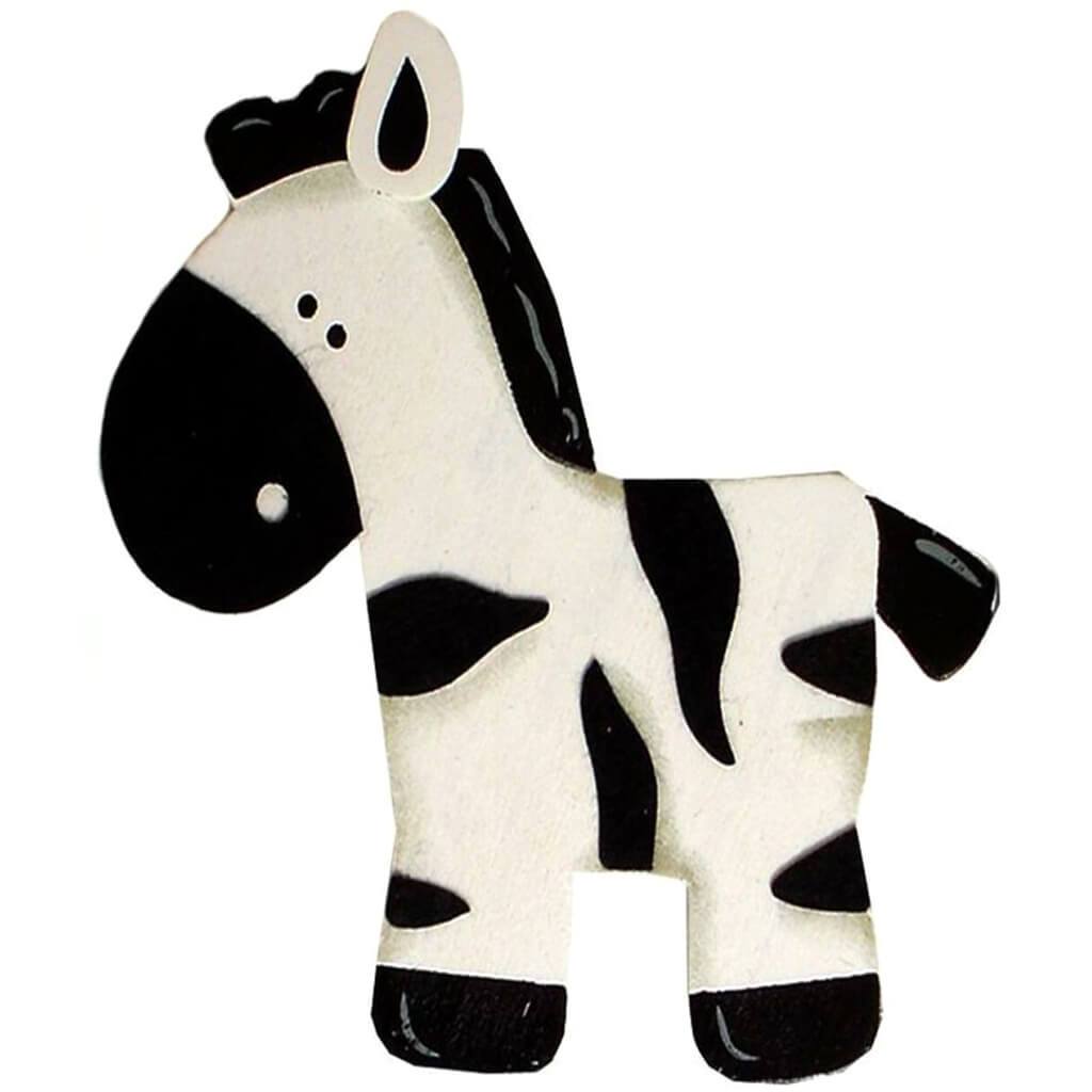 Wood Felt Zebra Shapes
