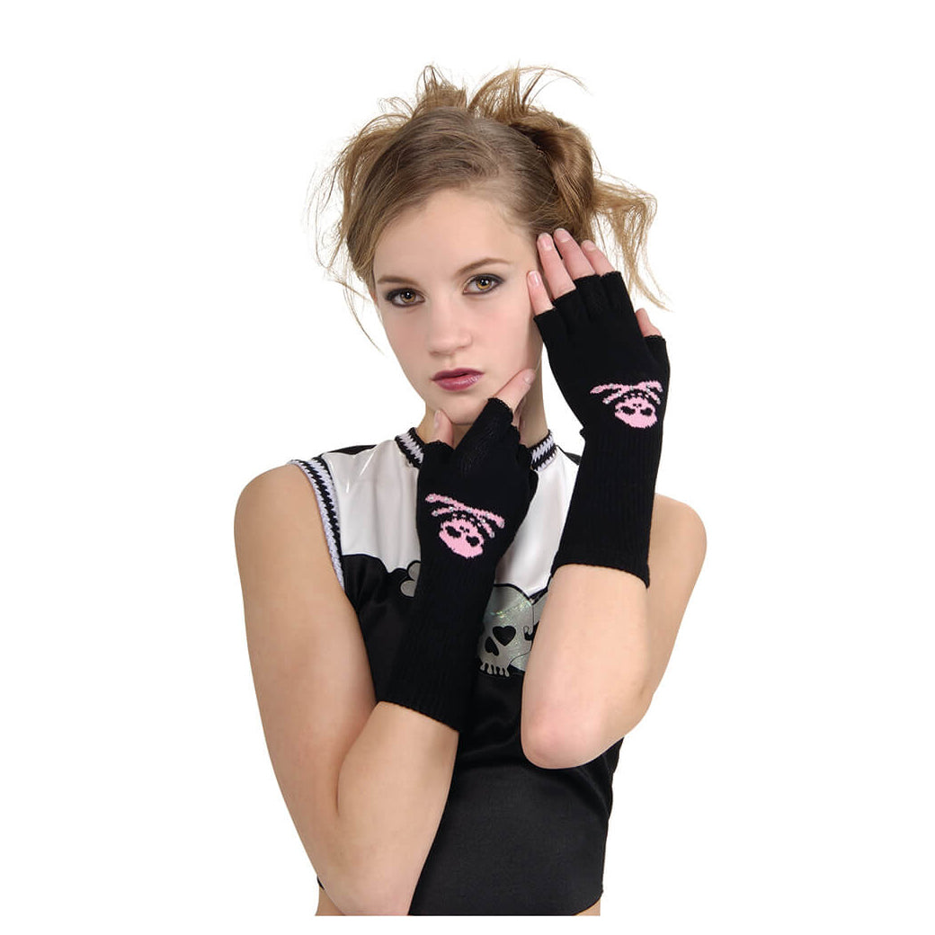 Skull &amp; Crossbones Fingerless Gloves