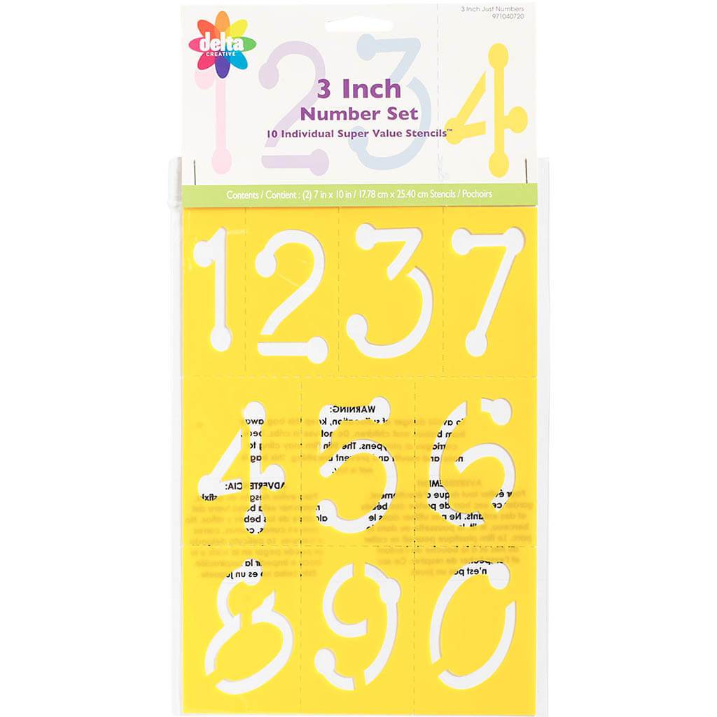 Stencil Mania Stencils 7in x 10in Just Numbers 3in