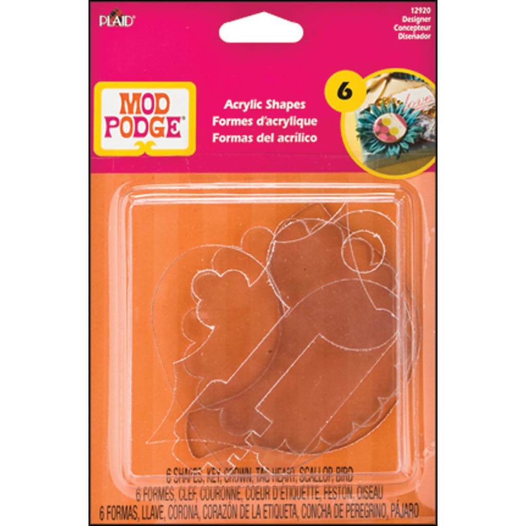 Mod Podge Acrylic Shapes 6pcs Designer