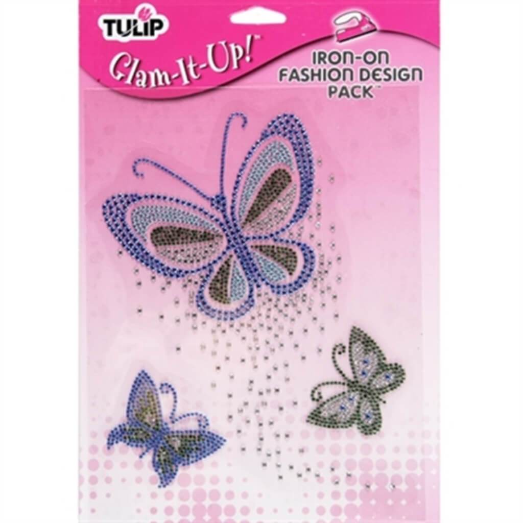 IRON ON FASHION DESIGN LARGE BUTTERFLIES PACK