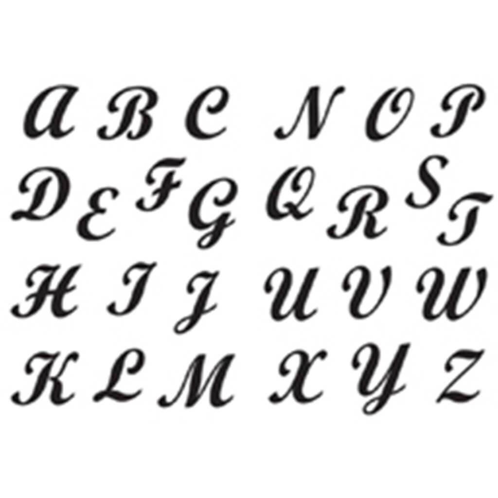 STENCIL STICKY FABRIC SCRIPT ALPHABET