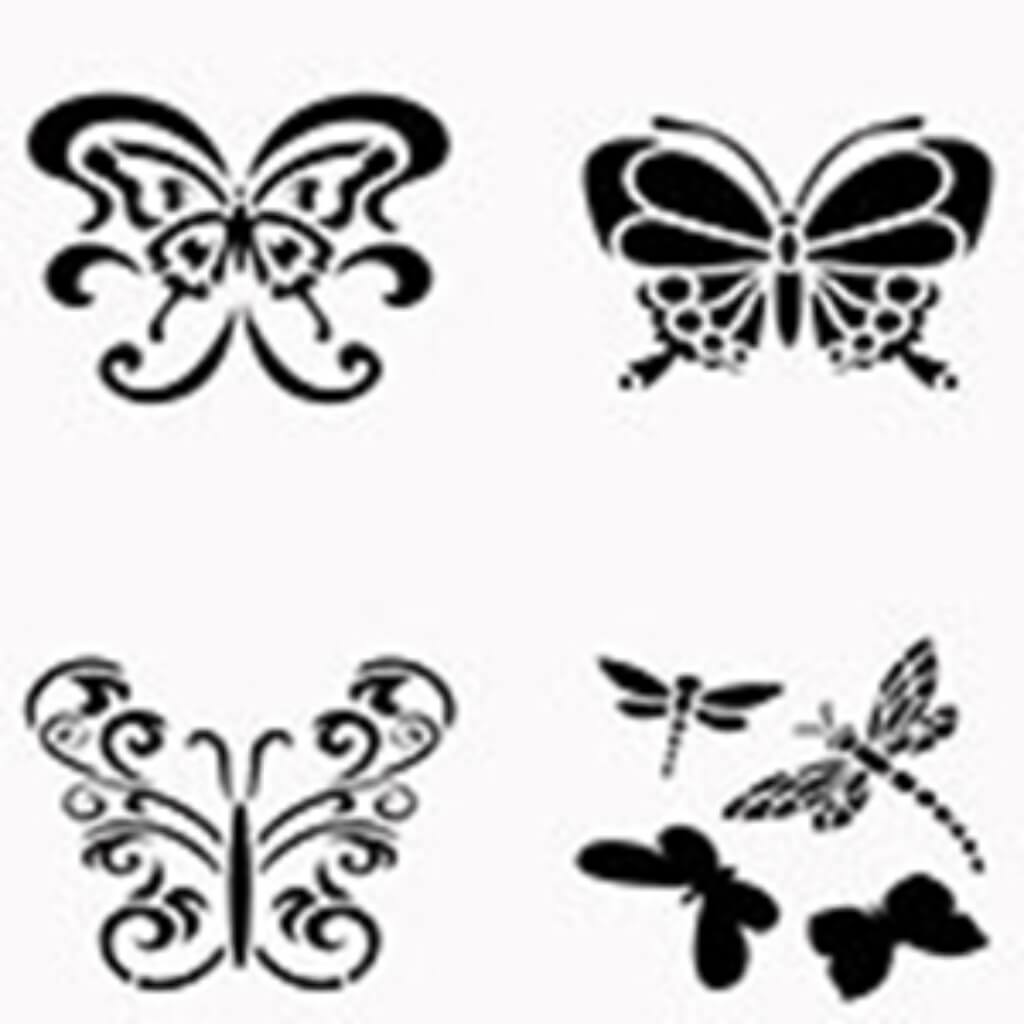 STICKY FABRIC STENCILS BUTTERFLIES