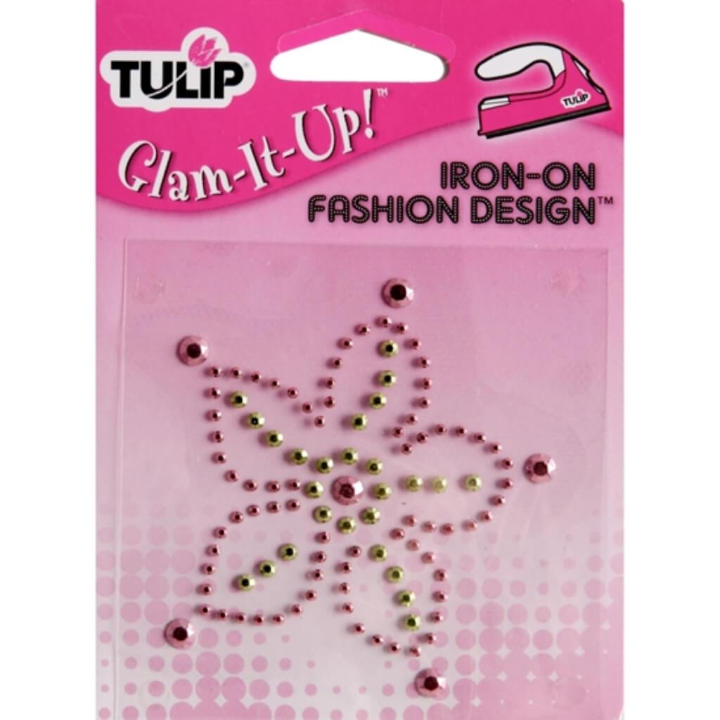 IRON ON FASION DESIGN PINK GREEN FLORAL