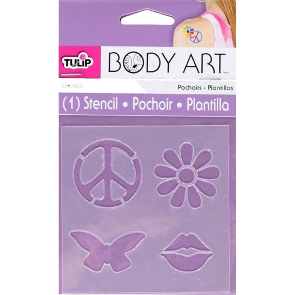 Tulip Body Art Stencil Floral