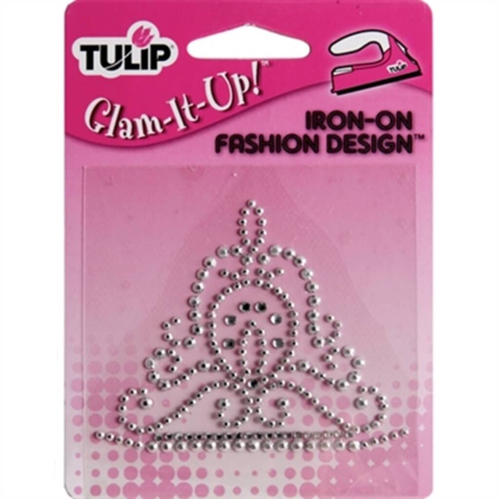 IRON ON FASION DESIGN SILVER CROWN