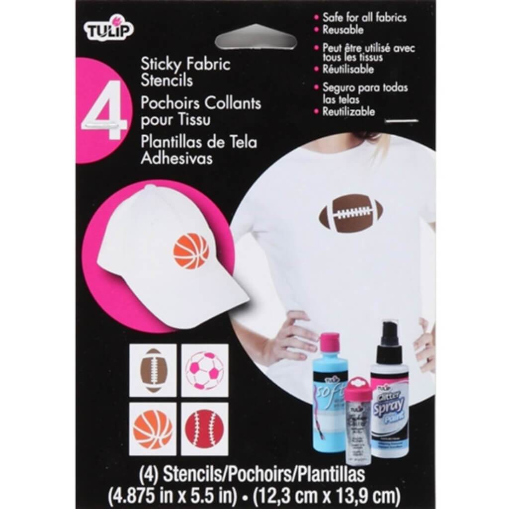 STICKY FABRIC STENCIL SMALL SPORTS
