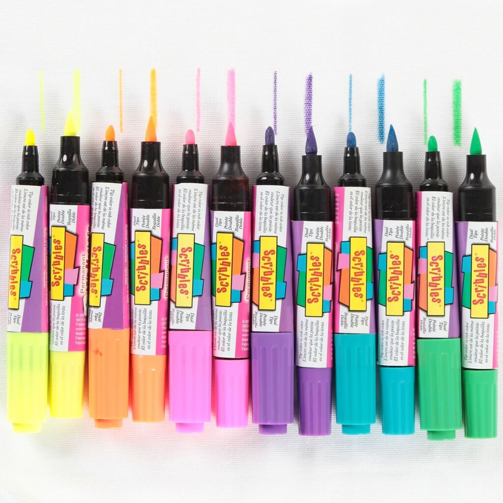FABRIC MARKERS DUAL TIP NEON 6PK