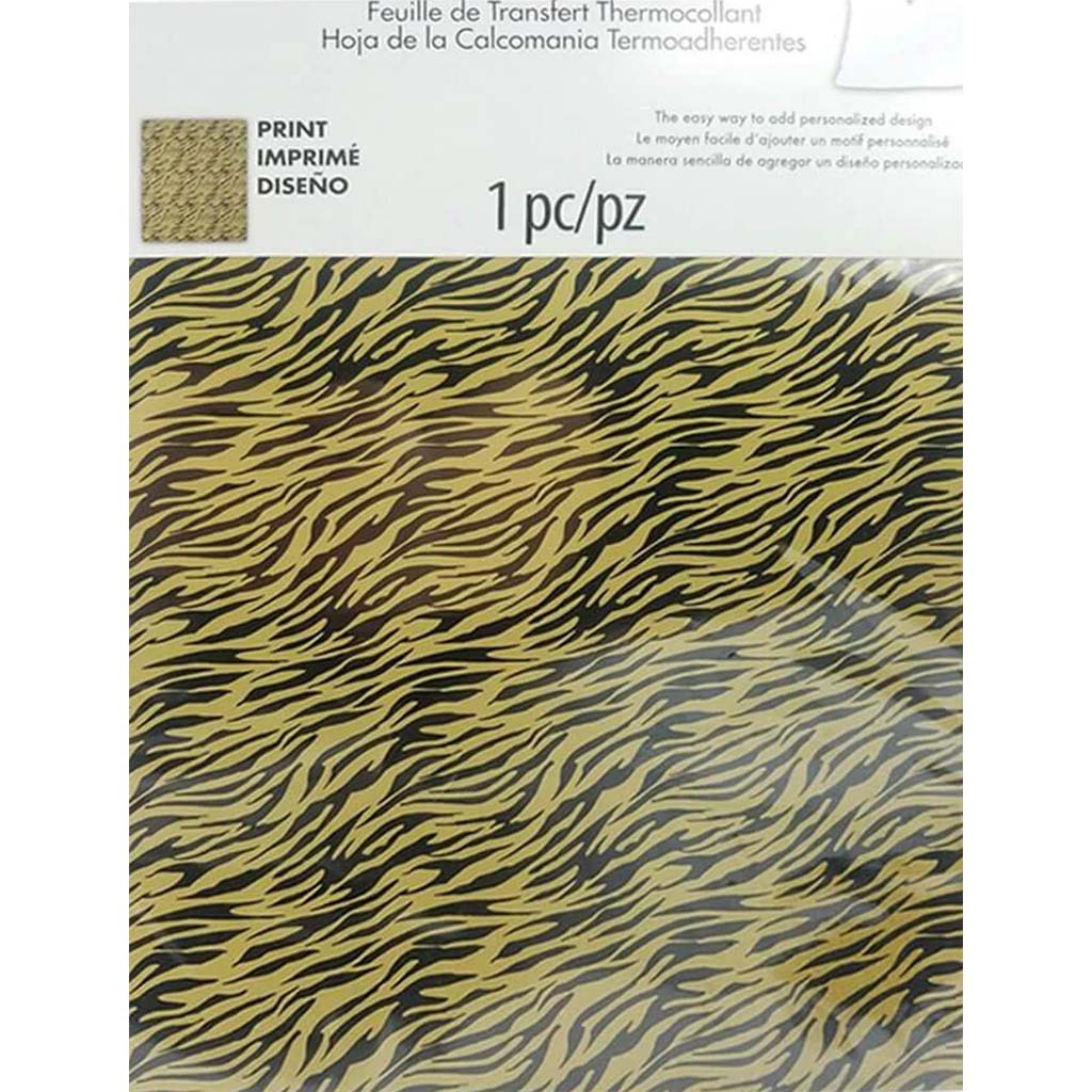 Tulip Iron on Transfer Sheet Gold Black Zebra