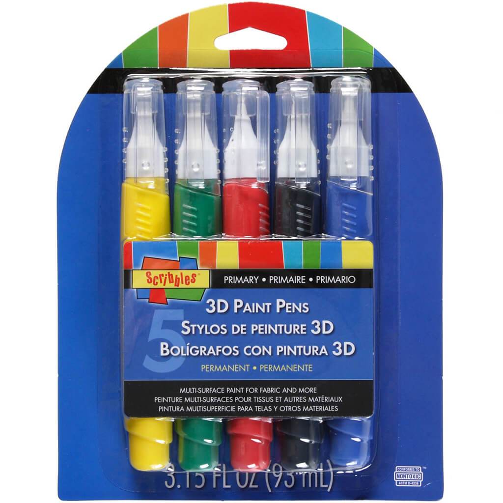 Scribbles 3D Paint Pens Primary 5pcs