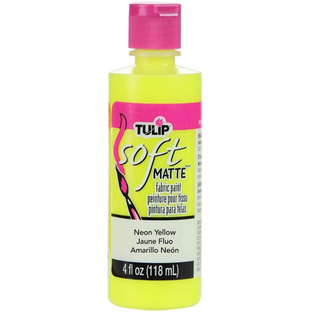 Soft Fabric Paint Matte 4oz Neon Yellow