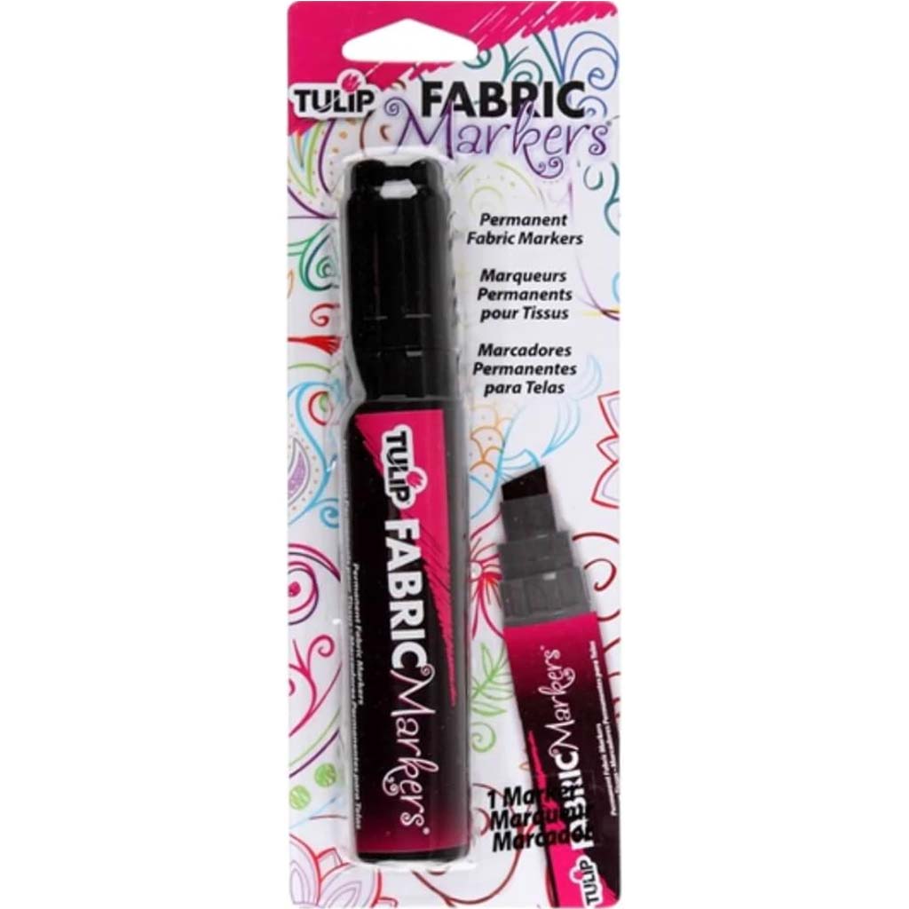 PERMANENT FABRIC MARKERS JUMBO CHISEL TIP BLACK