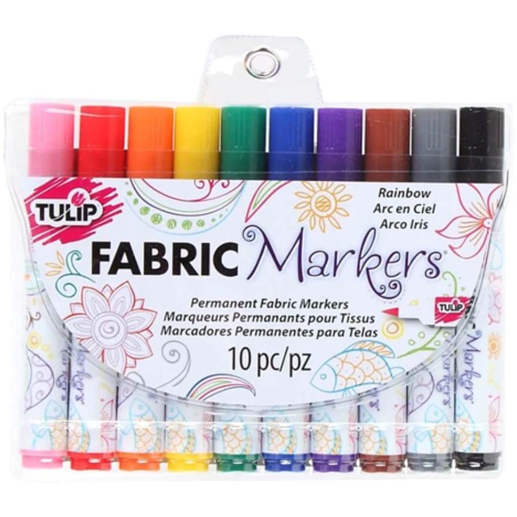 PERMANENT FABRIC MARKERS BRUSH TIP RAINBOW