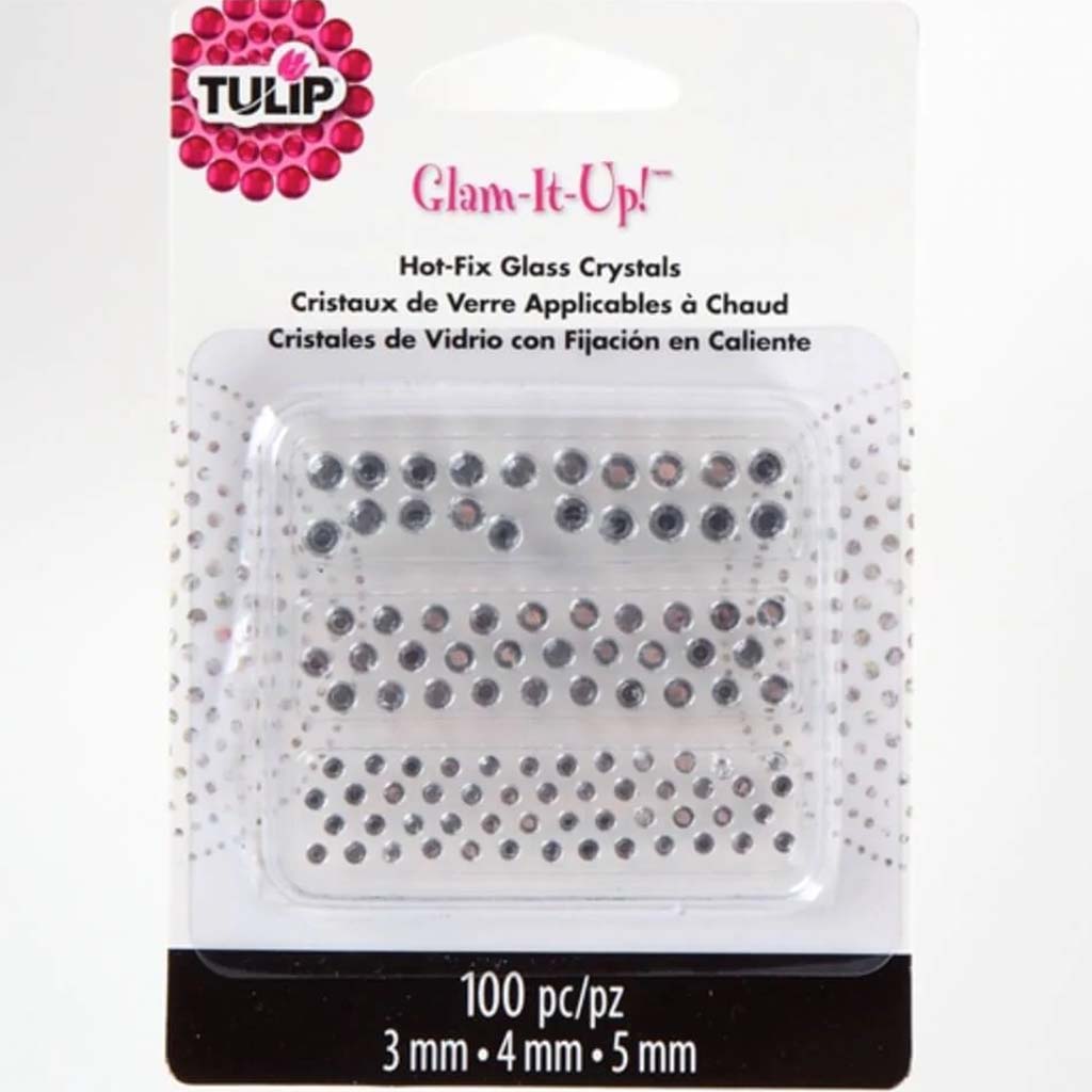 TULIP GLAM IT UP HOT FIX GLASS CRYSTALS CLEAR 100CT