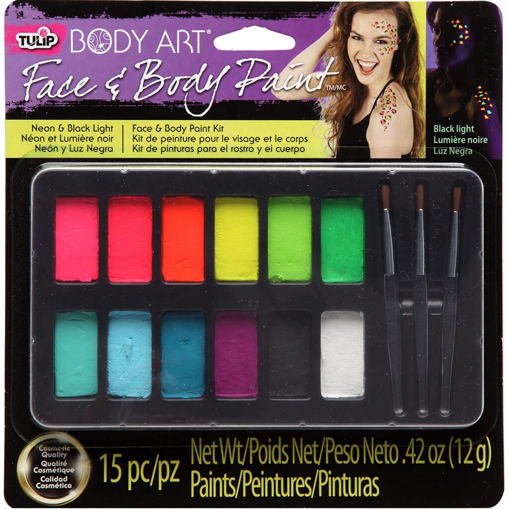 Tulip Art Face and Body Paint Palette Neon and Blacklight