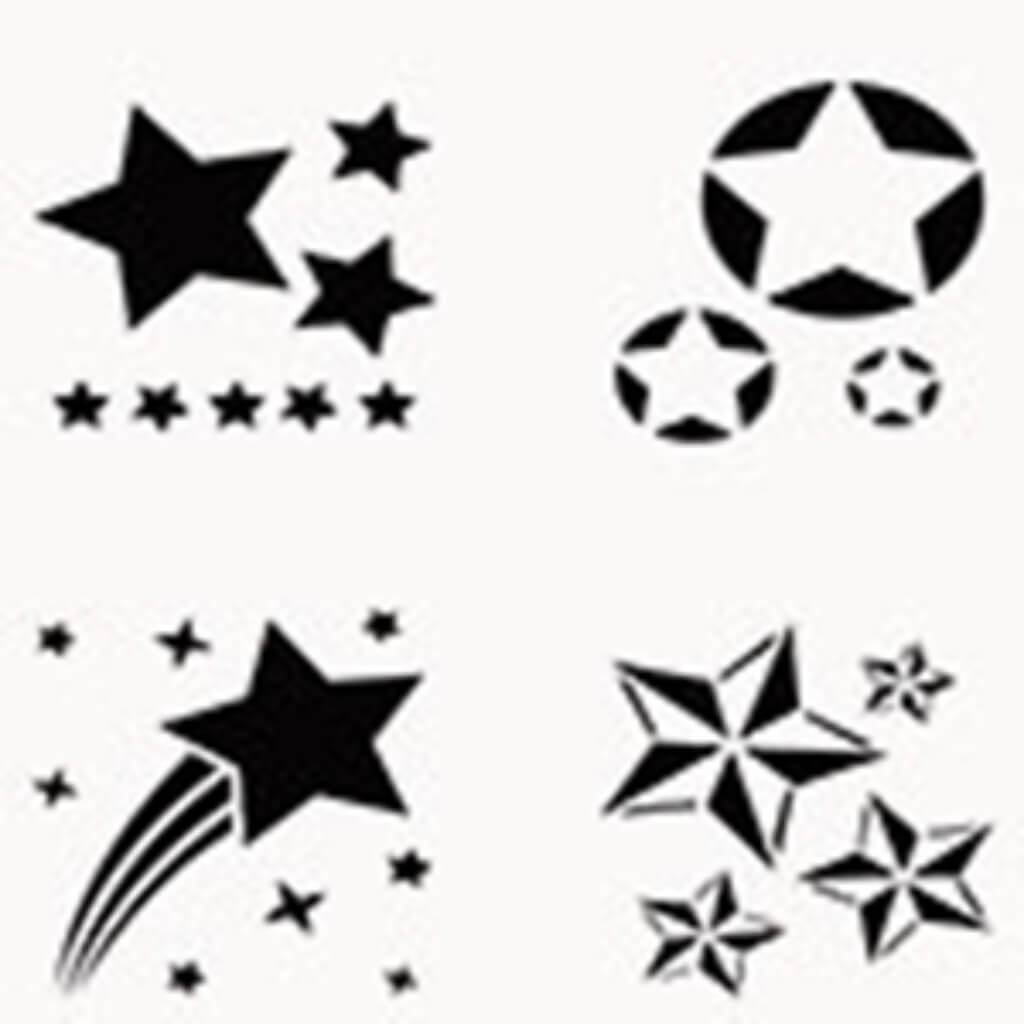 STICKY FABRIC STENCILS STARS