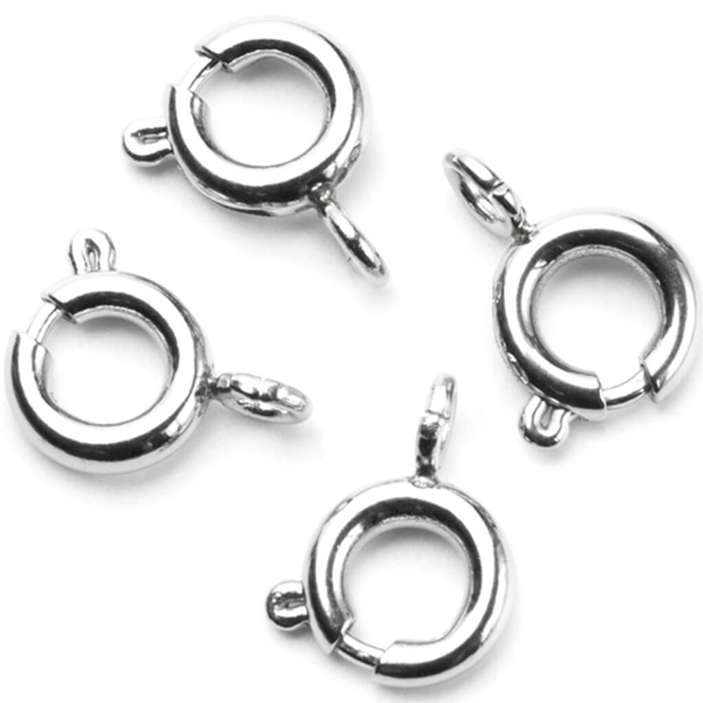 Stainless Steel Elegance Spring Ring Clasp 4pc 6mm