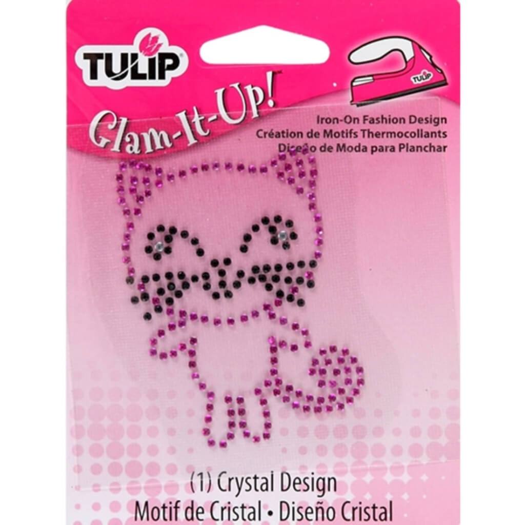 IRON ON FASHION DESIGN CRYSTAL KITTY