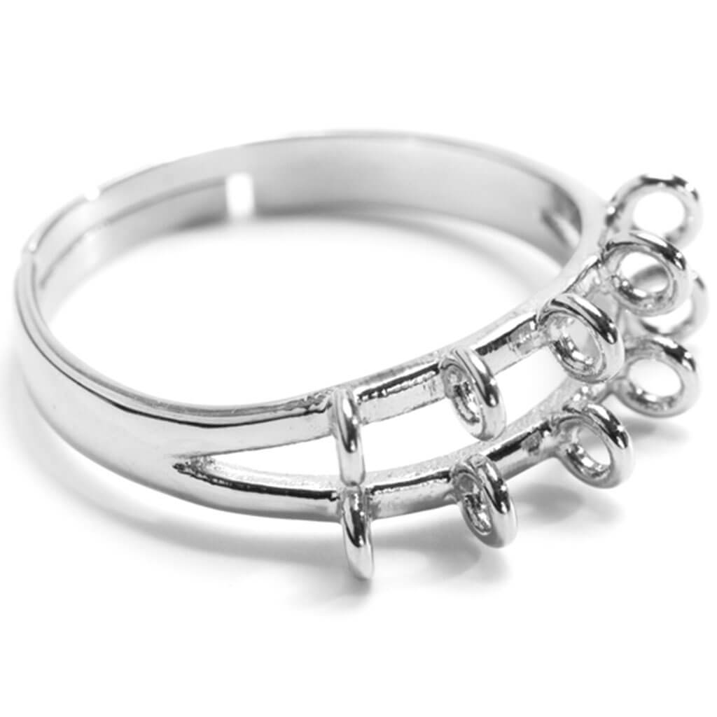 Stainless Steel Elegance Ring with Loops 1pc