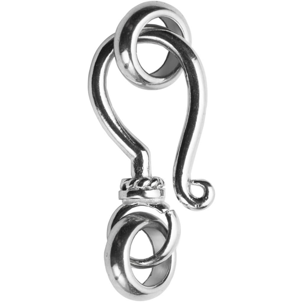 Stainless Steel Elegance Hook &amp; Eye Clasp 1pc 8 x 18mm