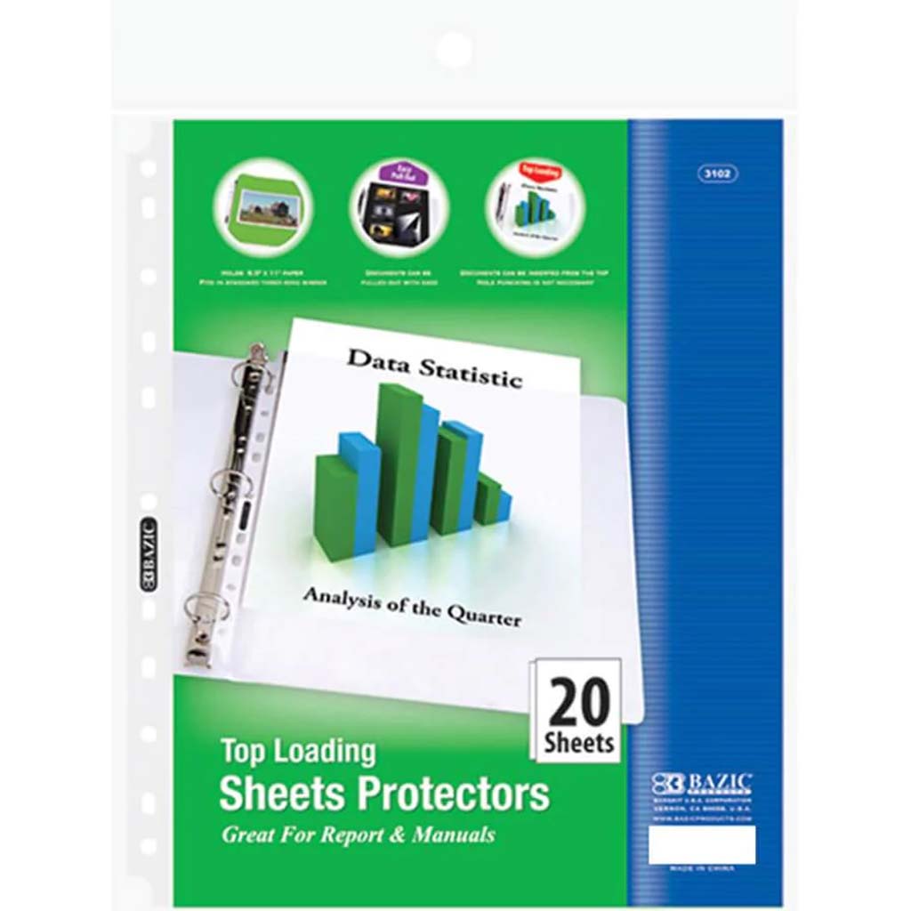 Top Loading Sheet Protector Pack of 20 