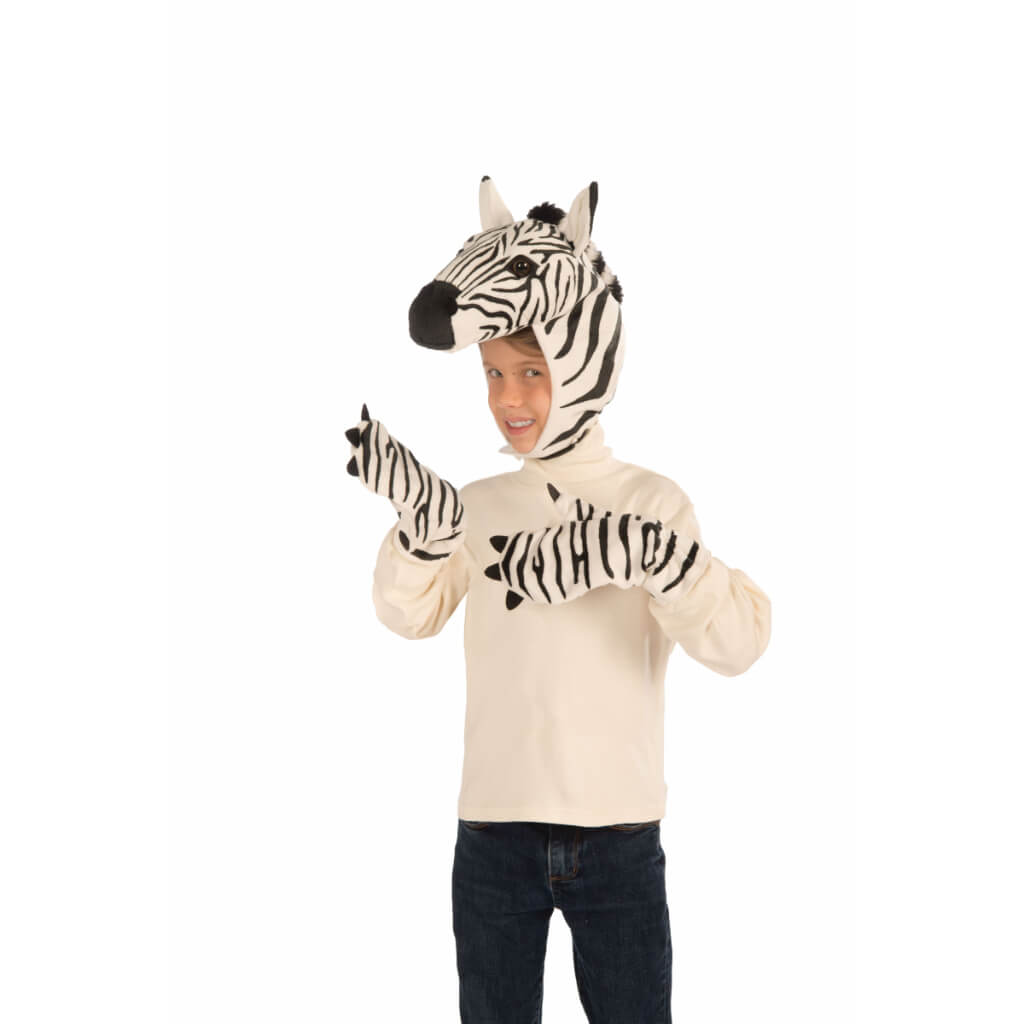 Zebra Hood &amp; Mitt Set 