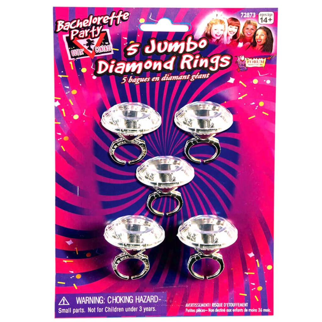 JUMBO DIAMOND RINGS 4PCS 