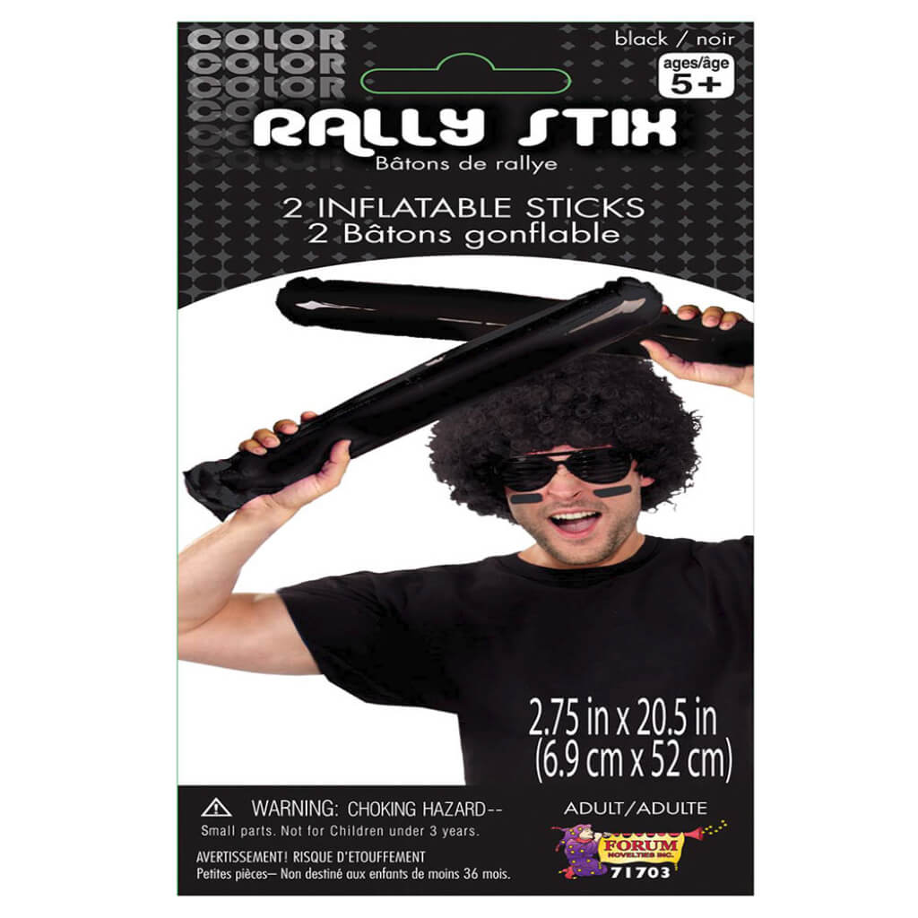 INFLATABLE RALLY STICKS 2 PCS BLACK 