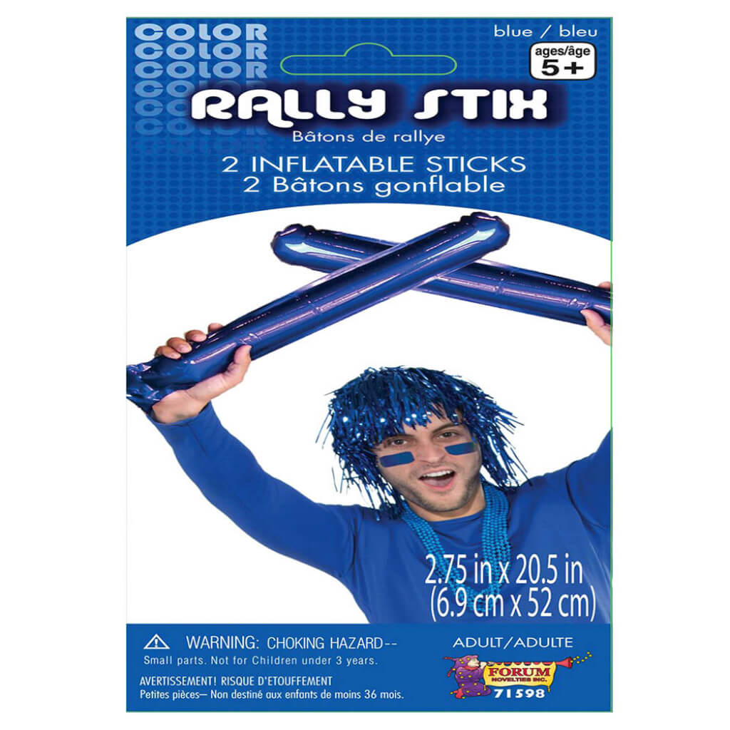 INFLATABLE RALLY STICKS 2 PCS BLUE 