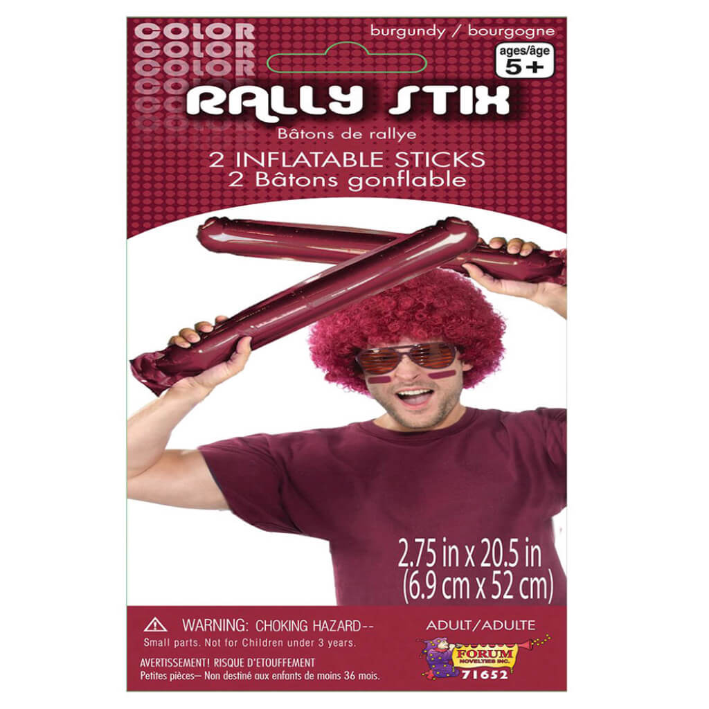 INFLATABLE RALLY STICKS 2 PCS BURGUNDY 