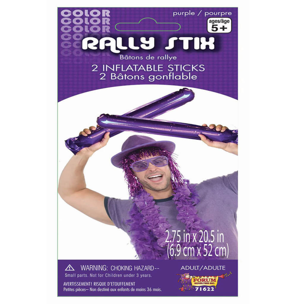 INFLATABLE RALLY STICKS 2 PCS PURPLE 