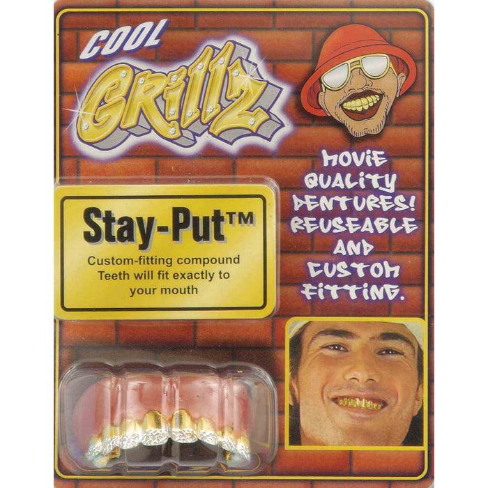 Grillz Teeth Gold & Diamond Tip 