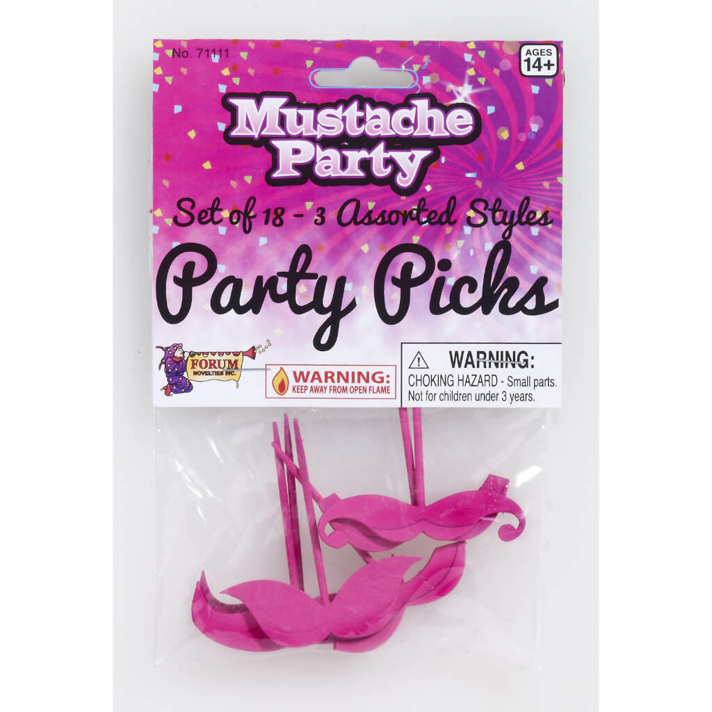 MOUSTACHE PARTY PICK PINK 