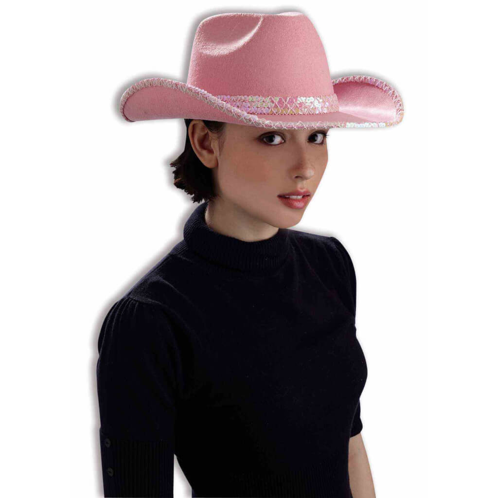 Cowgirl Hat with Pink Sequin